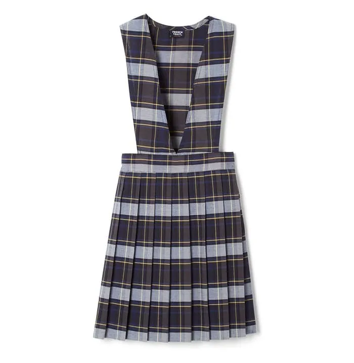 Girls Plaid V-Neck Jumper