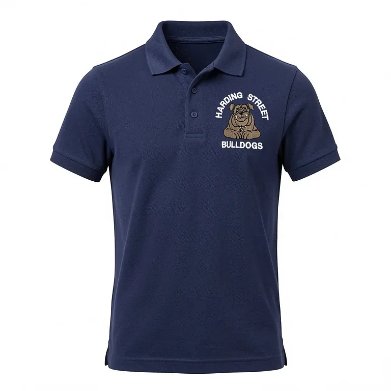 Harding Street Elementary Navy Polo Shirt with embroidered school logo