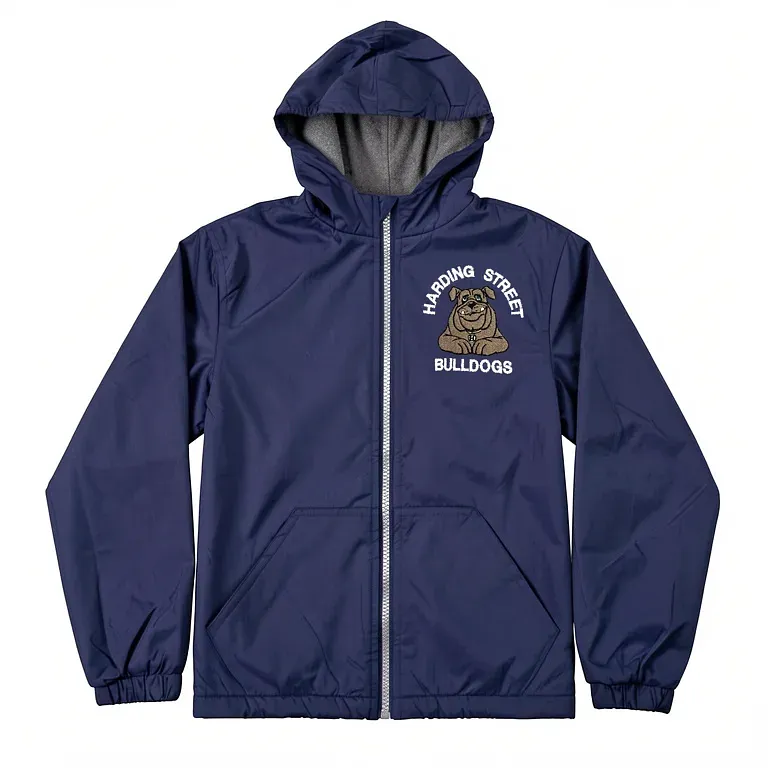 Harding Street Elementary Navy Nylon Jacket with embroidered school logo