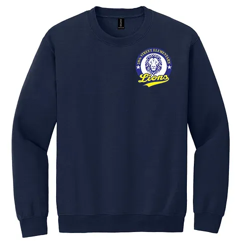 59th Street Elementary Navy Crewneck Sweatshirt with embroidered school logo