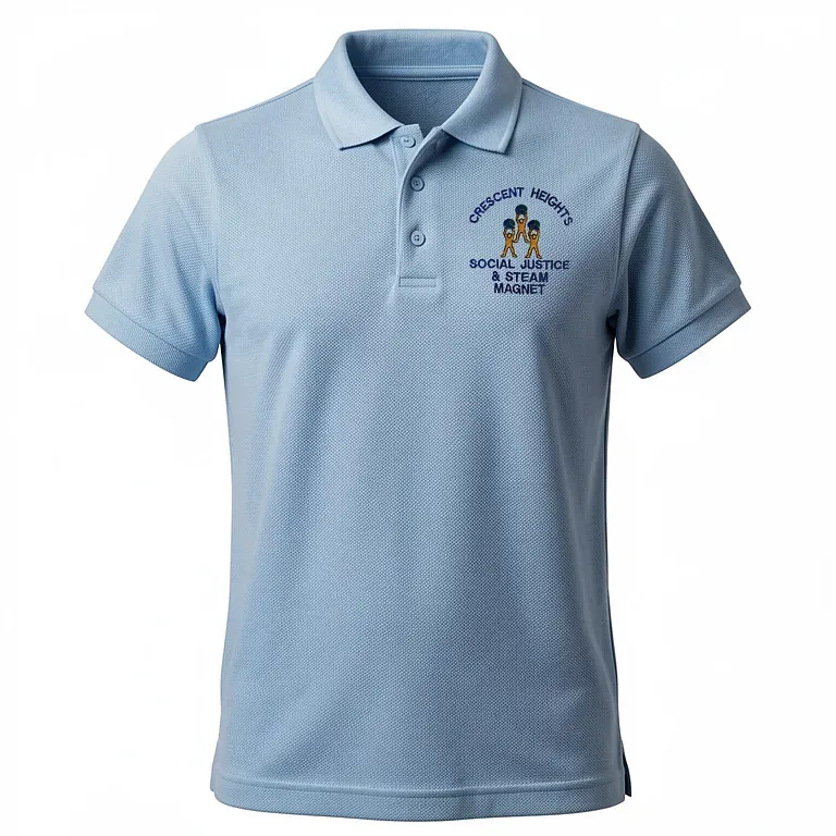 Crescent Heights Elementary School Light Blue Polo Shirt with embroidered school logo
