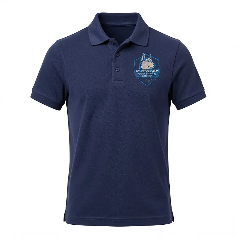 Rosewood Stem Magnet Navy Polo Shirt with embroidered school logo