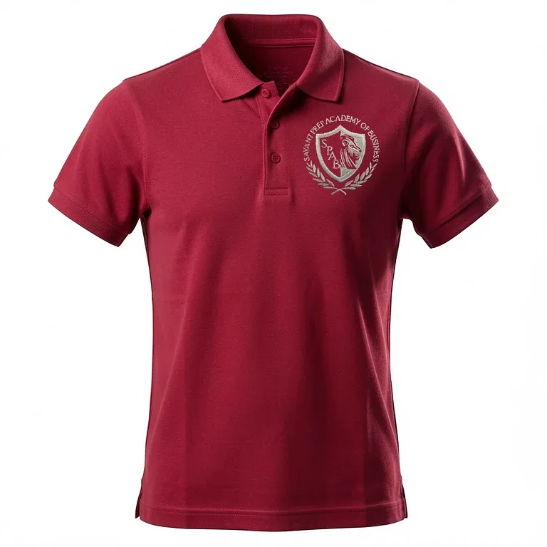 Savant Prep Academy Burgandy Polo Shirt with embroidered school logo