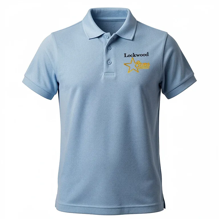 Lockwood Elementary Light Blue Polo Shirt with embroidered school logo