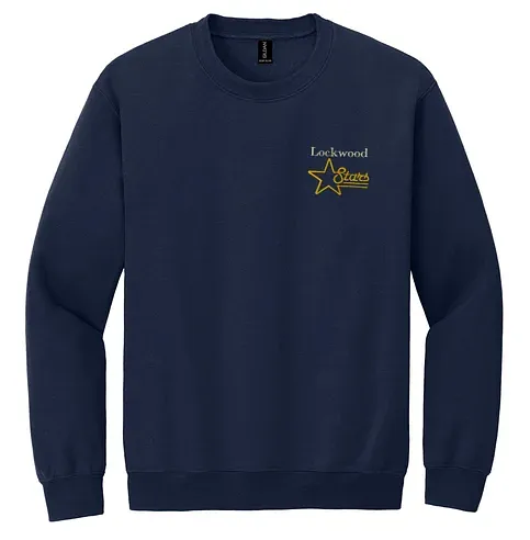 Lockwood Elementary Navy Crewneck Sweatshirt with embroidered school logo