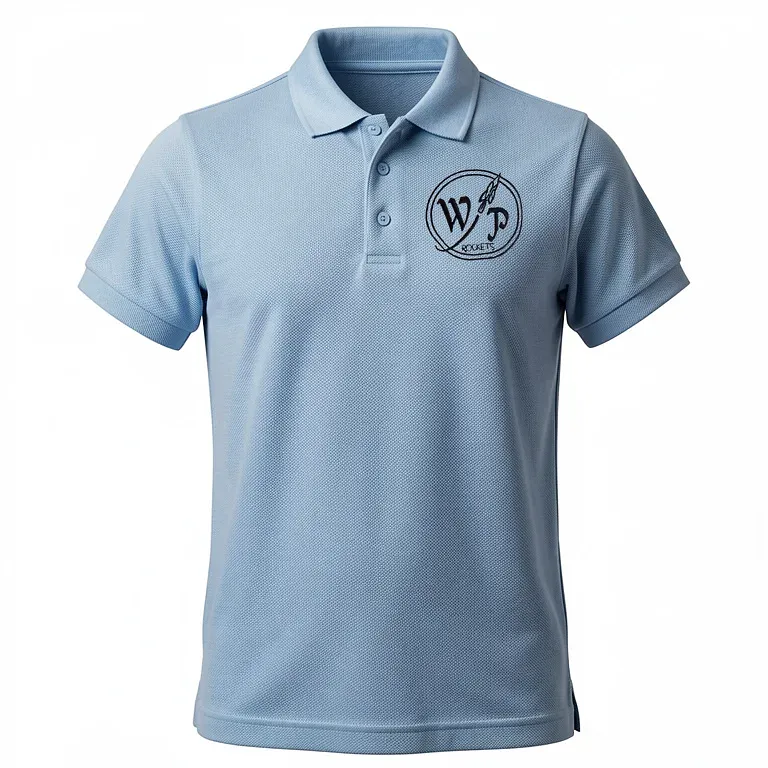 Wilshire Park Elementary Light Blue Polo Shirt with embroidered school logo
