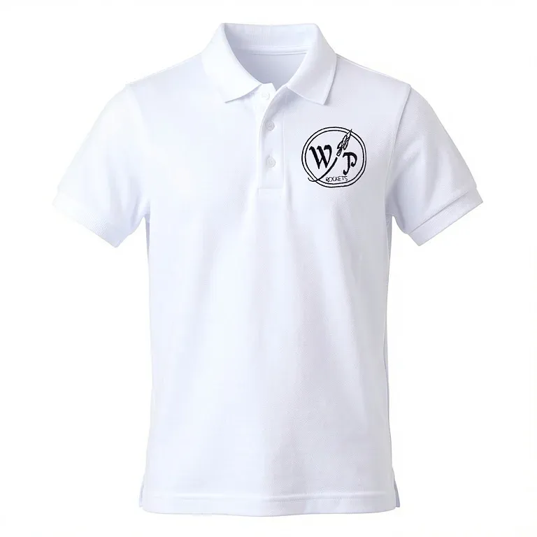Wilshire Park Elementary White Polo Shirt with embroidered school logo