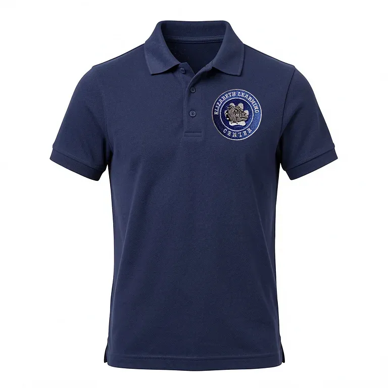 Elizabeth Learning Center Navy Polo Shirt with embroidered school logo