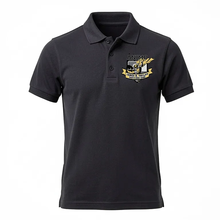 Animo James B. Taylor Middle School Black Polo Shirt with embroidered school logo