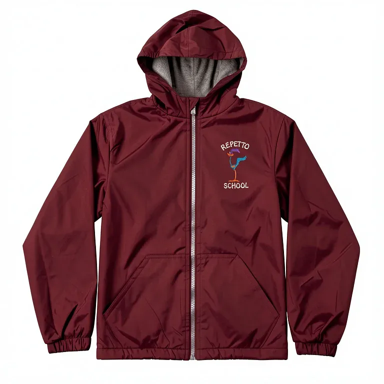 Repetto Elementary Burgandy Nylon Jacket with embroidered school logo
