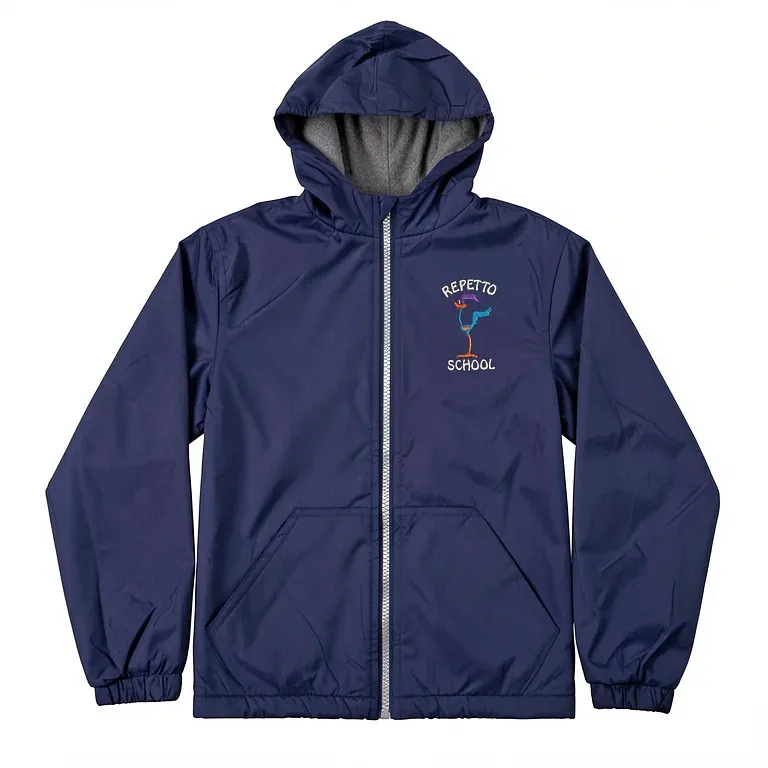 Repetto Elementary Navy Nylon Jacket with embroidered school logo