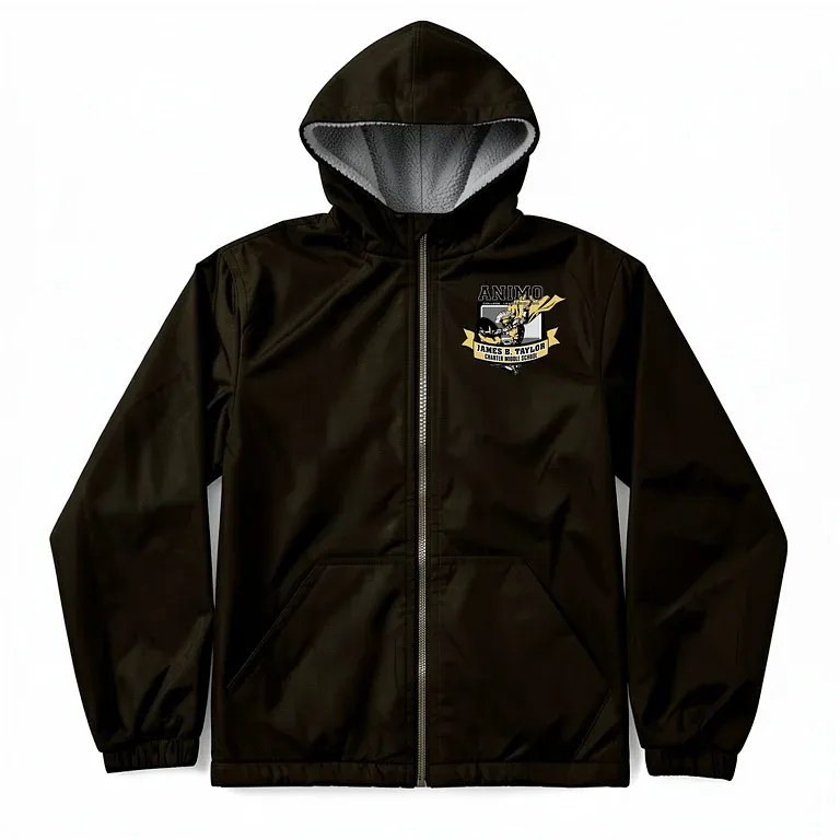 Animo James B. Taylor Middle School Black Nylon Jacket with embroidered school logo