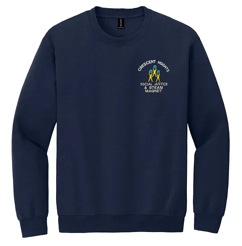 Crescent Heights Elementary School Navy Crewneck Sweatshirt with embroidered school logo