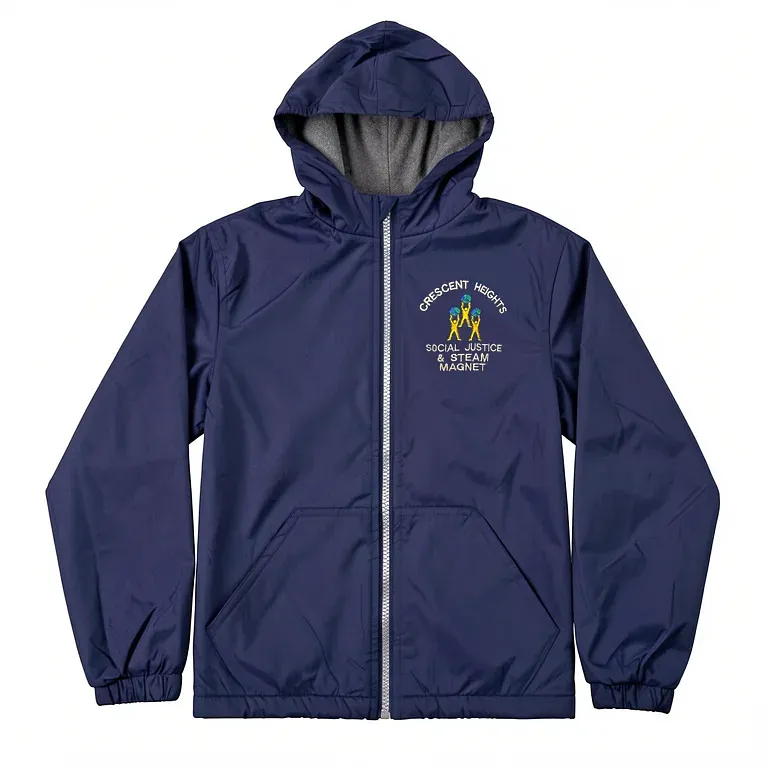 Crescent Heights Elementary School Navy Nylon Jacket with embroidered school logo