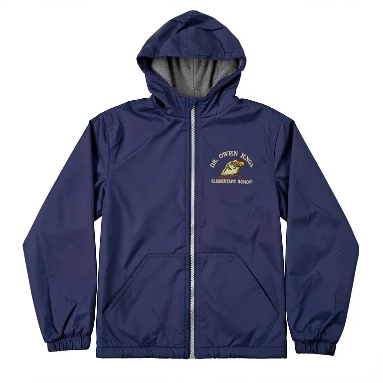 Dr. Owen Knox Elementary Navy Nylon Jacket with embroidered school logo