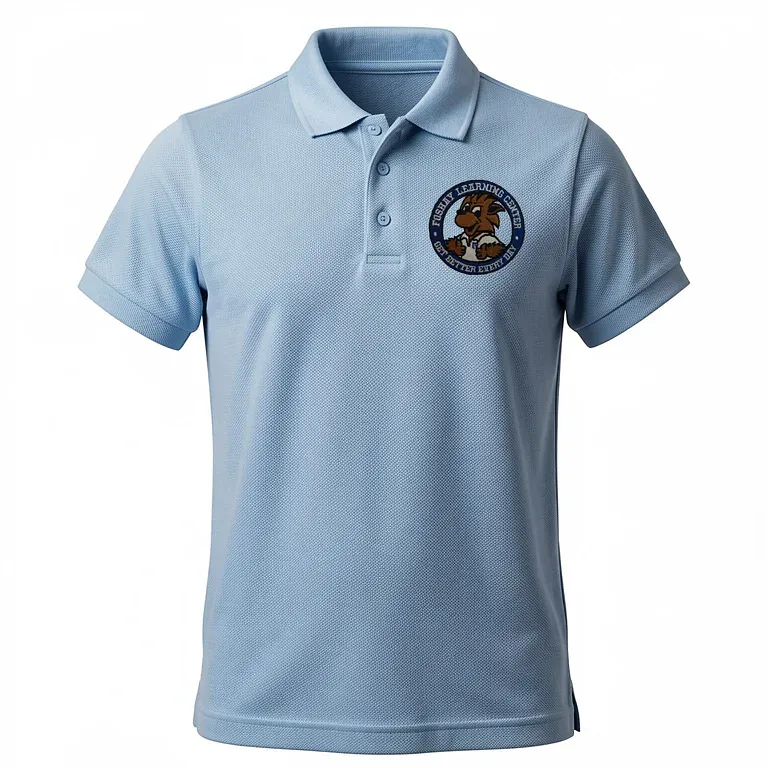 Foshay Learning Center Light Blue Polo Shirt with embroidered school logo