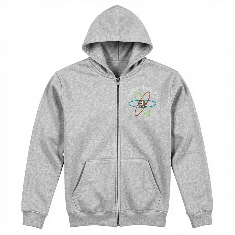 Lexington Ave Primary Center Gray Full Zip Sweatshirt (with Hood) with embroidered school logo