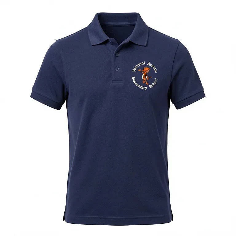 Vermont Ave Elementary School Navy Polo Shirt with embroidered school logo