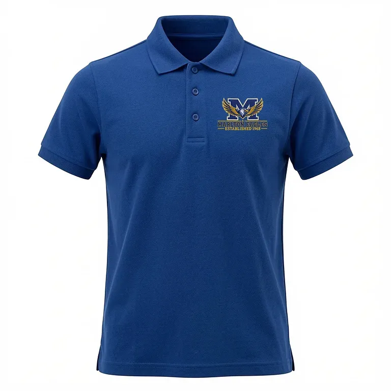 Marlton School Royal Blue Polo Shirt with embroidered school logo