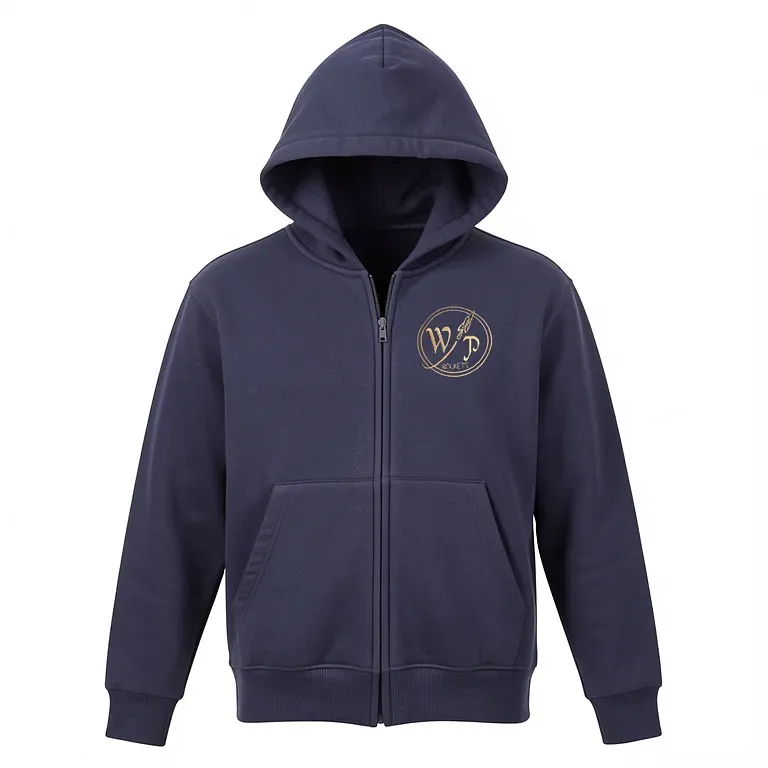 Wilshire Park Elementary Navy Full Zip Sweatshirt (with Hood) with embroidered school logo