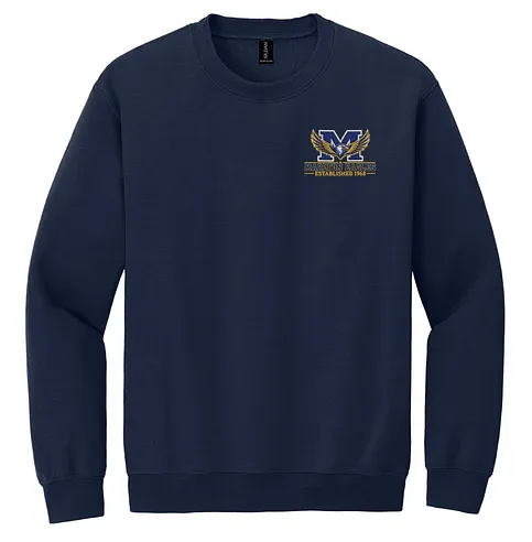 Marlton School Navy Crewneck Sweatshirt with embroidered school logo