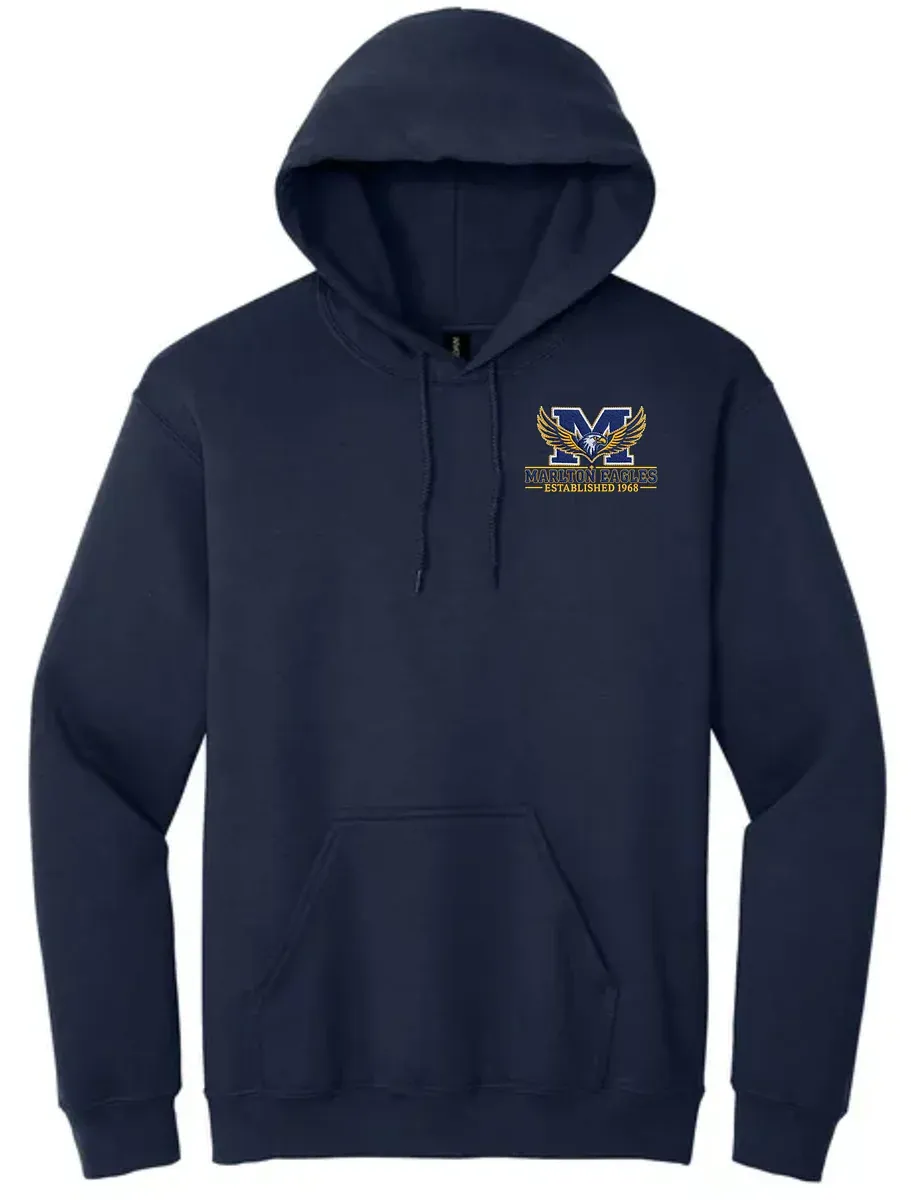Marlton School Navy Hooded Sweatshirt with embroidered school logo