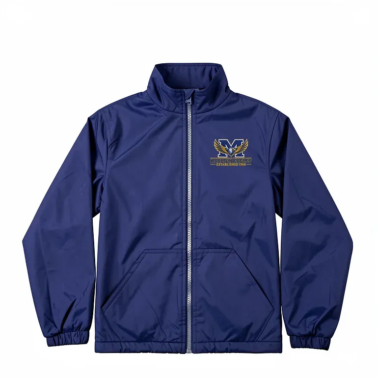 Marlton School Navy Nylon Jacket (No Hood) with embroidered school logo
