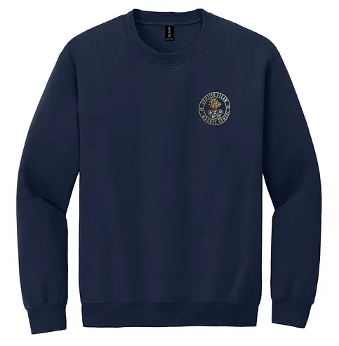 Griffith Steam Magnet Navy Crewneck Sweatshirt with embroidered school logo