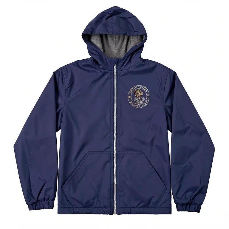 Griffith Steam Magnet Navy Nylon Jacket with embroidered school logo