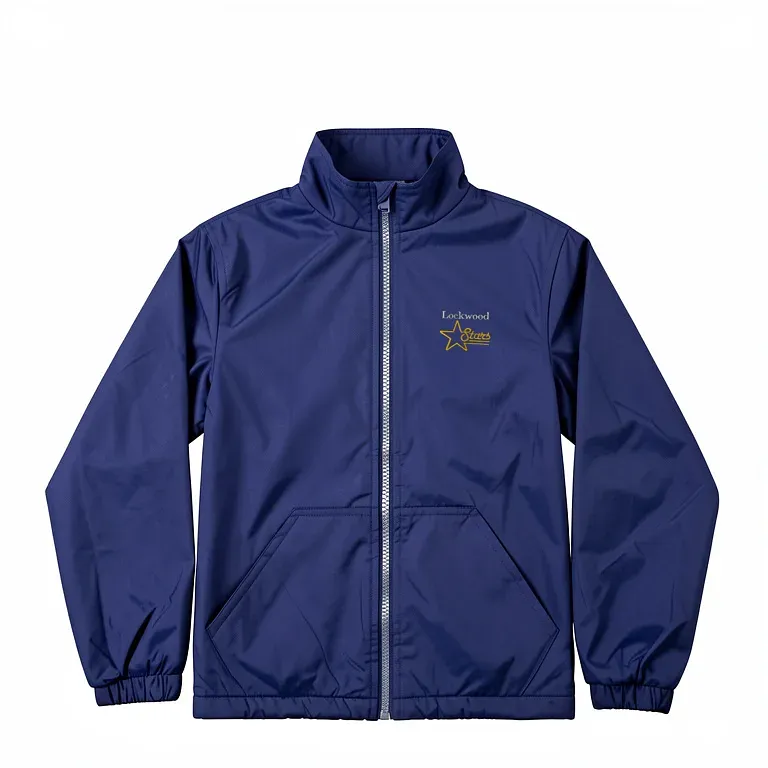 Lockwood Elementary Navy Nylon Jacket (No Hood) with embroidered school logo
