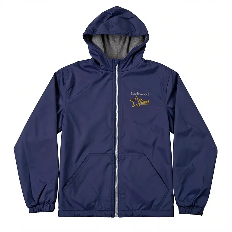 Lockwood Elementary Navy Nylon Jacket with embroidered school logo