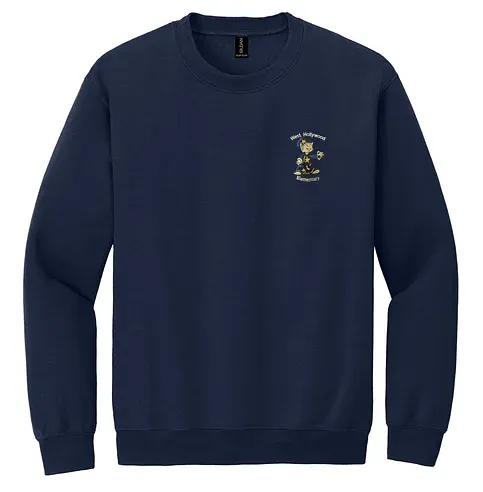 West Hollywood Elementary Navy Crewneck Sweatshirt with embroidered school logo
