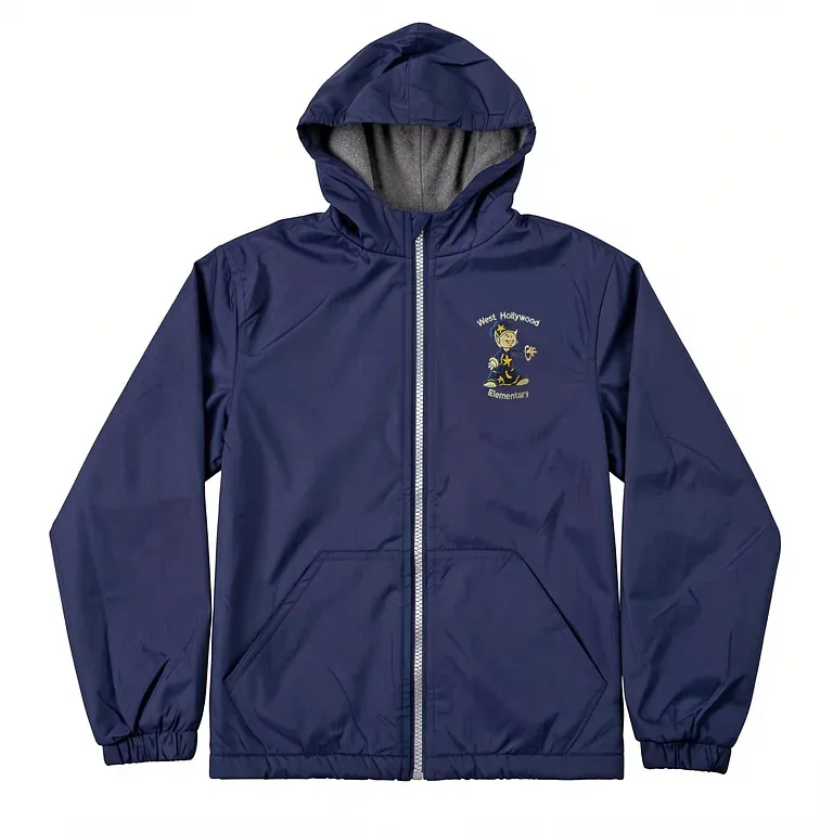 West Hollywood Elementary Navy Nylon Jacket with embroidered school logo