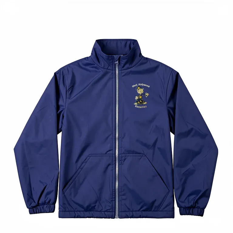 West Hollywood Elementary Navy Nylon Jacket (No Hood) with embroidered school logo