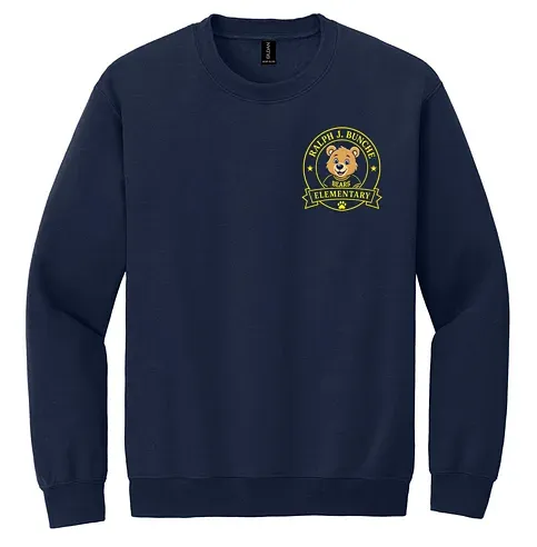 Bunche Elementary Navy Crewneck Sweatshirt with embroidered school logo