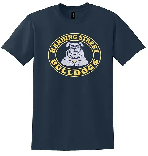 Harding Street Elementary Navy T-Shirt with embroidered school logo