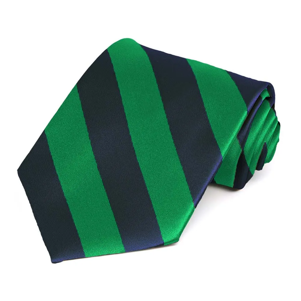 Navy and Green Tie