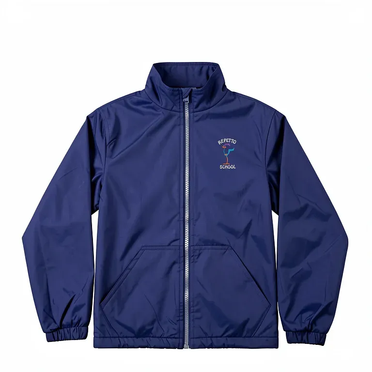 Repetto Elementary Navy Nylon Jacket (No Hood) with embroidered school logo