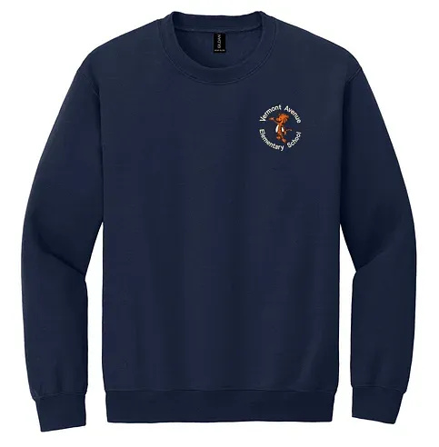 Vermont Ave Elementary School Navy Crewneck Sweatshirt with embroidered school logo