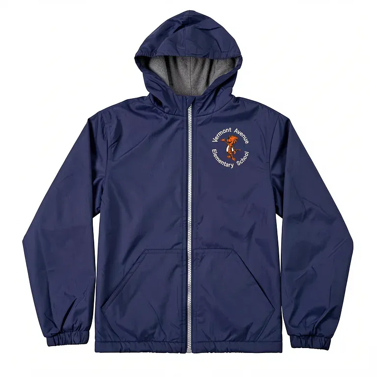 Vermont Ave Elementary School Navy Nylon Jacket with embroidered school logo