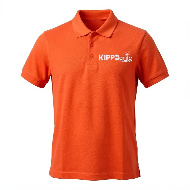 KIPP: Ignite Orange Polo Shirt with embroidered school logo