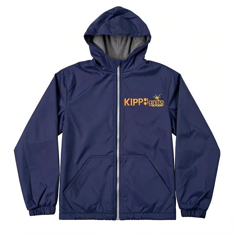 KIPP: Ignite Navy Nylon Jacket with embroidered school logo